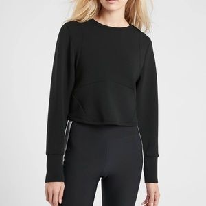 Athleta Scuba Crew Sweatshirt Black S